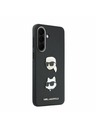 Karl Lagerfeld Karl Lagerfeld Liquid Silicone Metal Karl and Choupette Zadný Kryt pre Samsung Galaxy A57 Black
