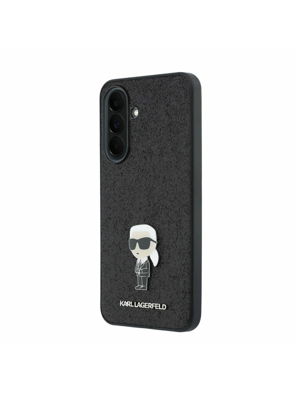 Karl Lagerfeld Karl Lagerfeld Fixed Glitter Metal Ikonik Zadný Kryt pre Samsung Galaxy A37 Black