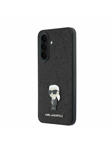 Karl Lagerfeld Karl Lagerfeld Fixed Glitter Metal Ikonik Zadný Kryt pre Samsung Galaxy A37 Black