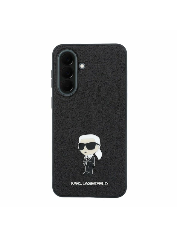 Karl Lagerfeld Karl Lagerfeld Fixed Glitter Metal Ikonik Zadný Kryt pre Samsung Galaxy A37 Black