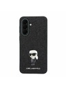 Karl Lagerfeld Karl Lagerfeld Fixed Glitter Metal Ikonik Zadný Kryt pre Samsung Galaxy A37 Black