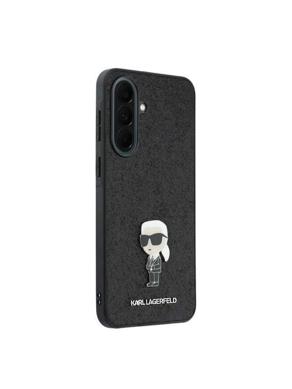 Karl Lagerfeld Karl Lagerfeld Fixed Glitter Metal Ikonik Zadný Kryt pre Samsung Galaxy A37 Black