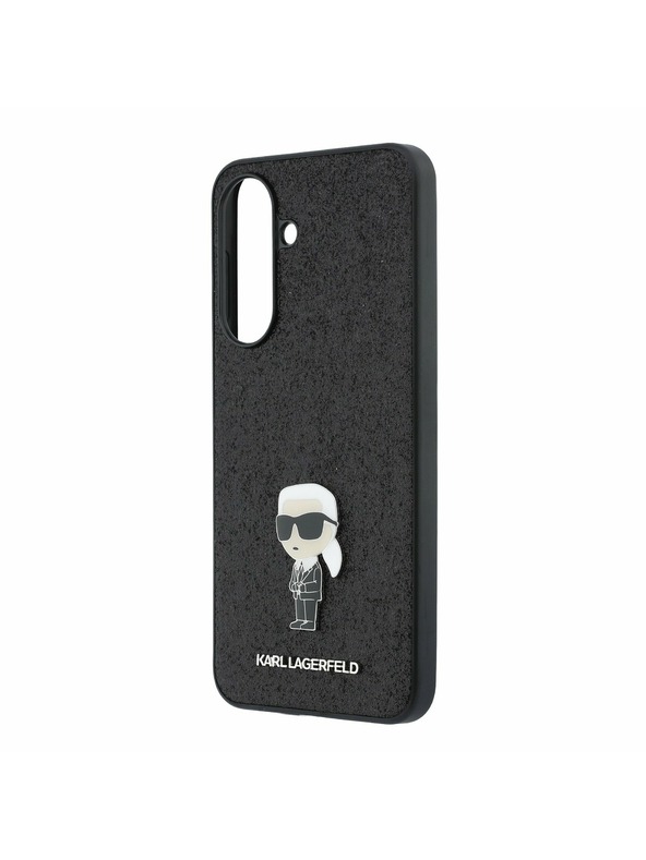 Karl Lagerfeld Karl Lagerfeld Fixed Glitter Metal Ikonik Zadný Kryt pre Samsung Galaxy A37 Black