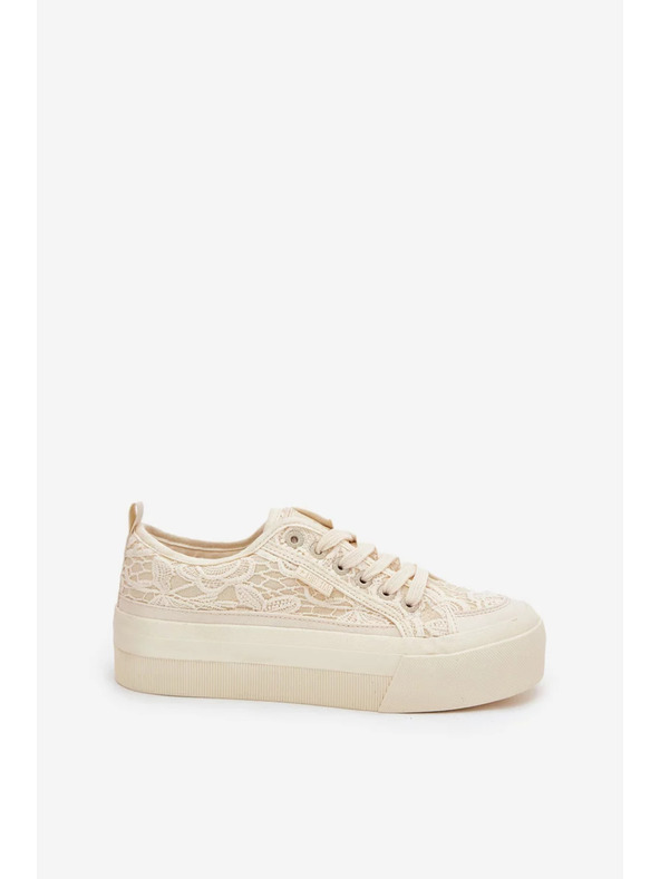 BIG STAR SHOES Dámske čipkované tenisky Big Star – béžové