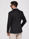 Ombre Clothing Pánske sako klasického slim fit strihu so zlatými gombíkmi a emblémom Heritage - čierne V2 OM-BLZB-0166 Ombre Clothing