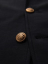Ombre Clothing Pánske sako klasického slim fit strihu so zlatými gombíkmi a emblémom Heritage - čierne V2 OM-BLZB-0166 Ombre Clothing