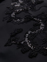 Ombre Clothing Pánska bunda s kapucňou a dračou aplikáciou na chrbte - čierna V1 OM-BLZB-0165 Ombre Clothing
