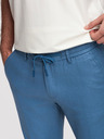 Ombre Clothing Pánske nohavice chino zo ľanovej zmesi - modrá džínsovina V5 P1522 Ombre Clothing