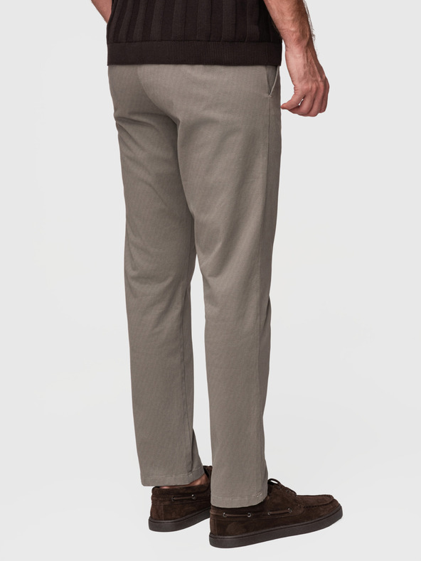 Ombre Clothing Pánske chino nohavice REGULAR FIT s jemnou štruktúrou - sivé V1 P1518 Ombre Clothing