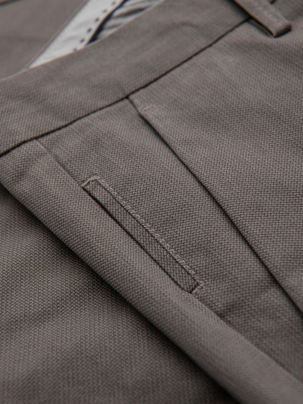 Ombre Clothing Pánske chino nohavice REGULAR FIT s jemnou štruktúrou - sivé V1 P1518 Ombre Clothing
