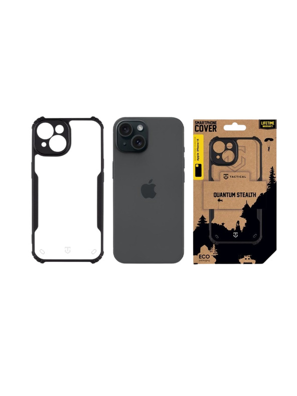 Tactical Tactical Quantum Stealth Puzdro pre Apple iPhone 15 Clear/Black