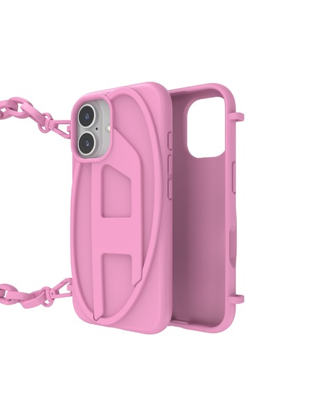 Diesel Diesel kryt pre iPhone 16 s reťazkom Oval D ružový 60175