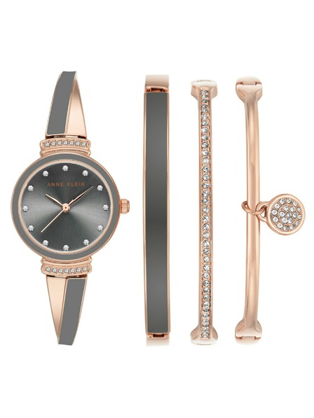 Anne Klein Ružovozlatá dámska súprava hodiniek a šperkov Anne Klein