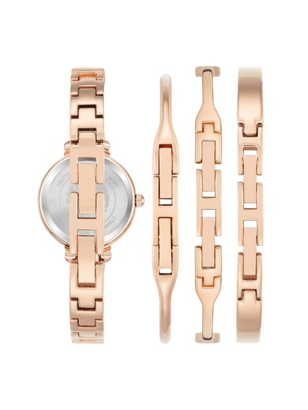 Anne Klein Ružovozlatá dámska súprava hodiniek a šperkov Anne Klein