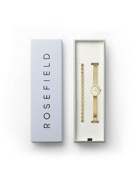 Rosefield Darčeková sada Rosefield Mini Oval hodín a Coffee Bean náramku MOGCB-X289