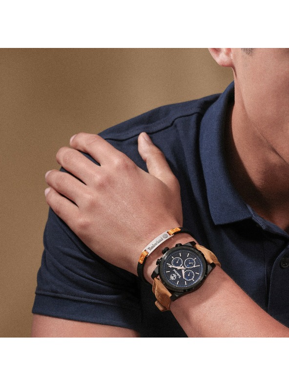Timberland Timberland pánsky náramok kožený čierny TDAGB0002201