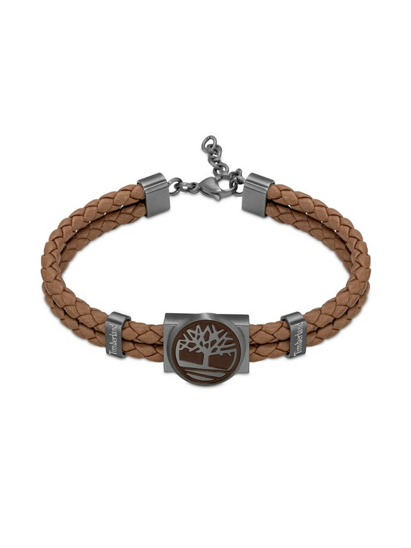 Timberland Timberland dvojitý pánsky náramok kožený hnedý TDAGB0001902