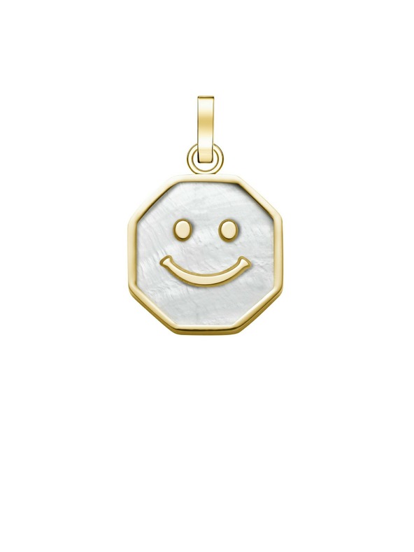 Rosefield Rosefield prívesok v zlatej farbe Smiley Octagon PE-Gold-Smiley M