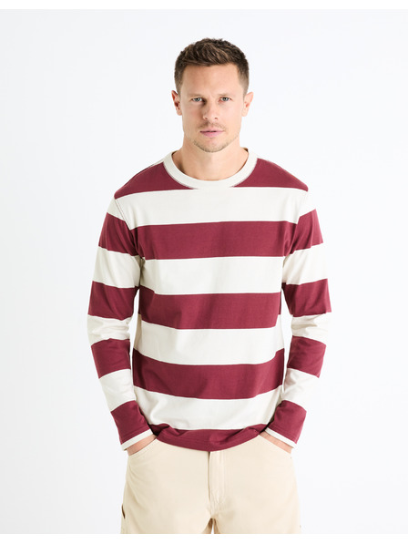 Celio Vínová pánska pruhovaná košeľa Celio Fecond
