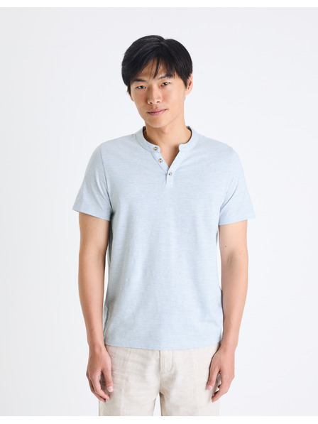 Celio Svetlomodré pánske tričko Celio henley Cegeti