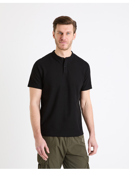 Celio Čierne pánske základné polo tričko Celio Gesohel