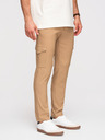 Ombre Clothing Pánske nohavice REGULAR s cargo vreckami - svetlohnedé V4 P1515 Ombre Clothing