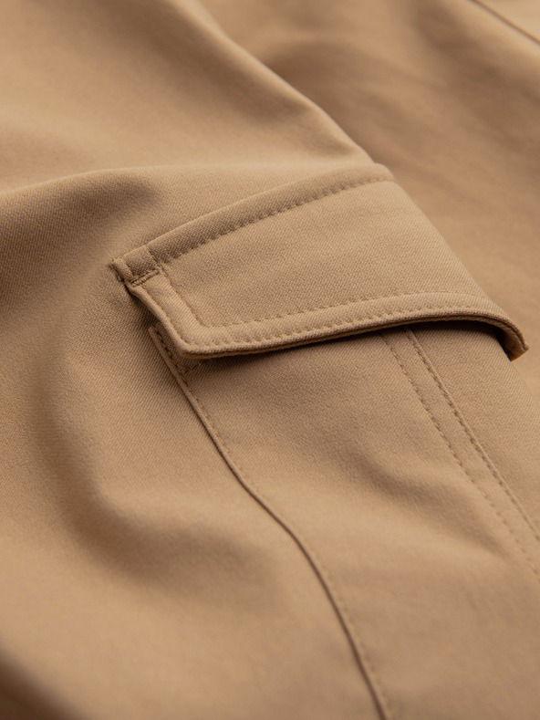 Ombre Clothing Pánske nohavice REGULAR s cargo vreckami - svetlohnedé V4 P1515 Ombre Clothing