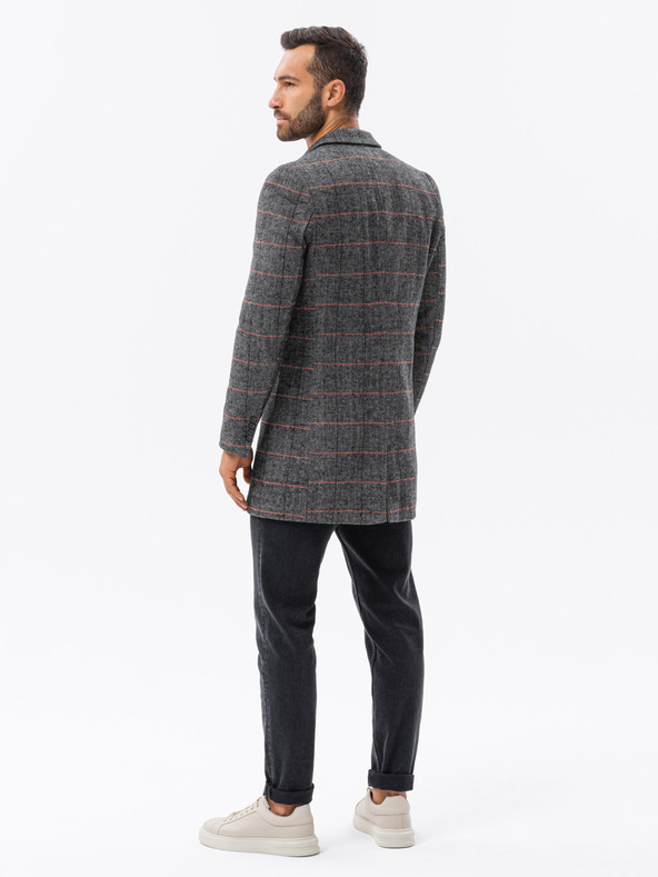 Ombre Clothing Čierny pánsky kabát C500