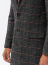 Ombre Clothing Čierny pánsky kabát C500