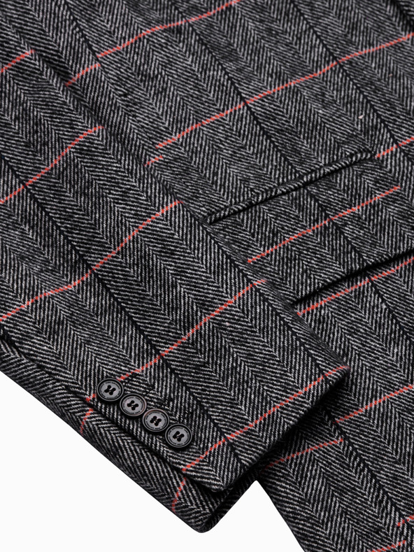 Ombre Clothing Čierny pánsky kabát C500