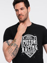Ombre Clothing Čierne pánske tričko s potlačou Ombre Clothing