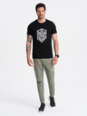 Ombre Clothing Čierne pánske tričko s potlačou Ombre Clothing