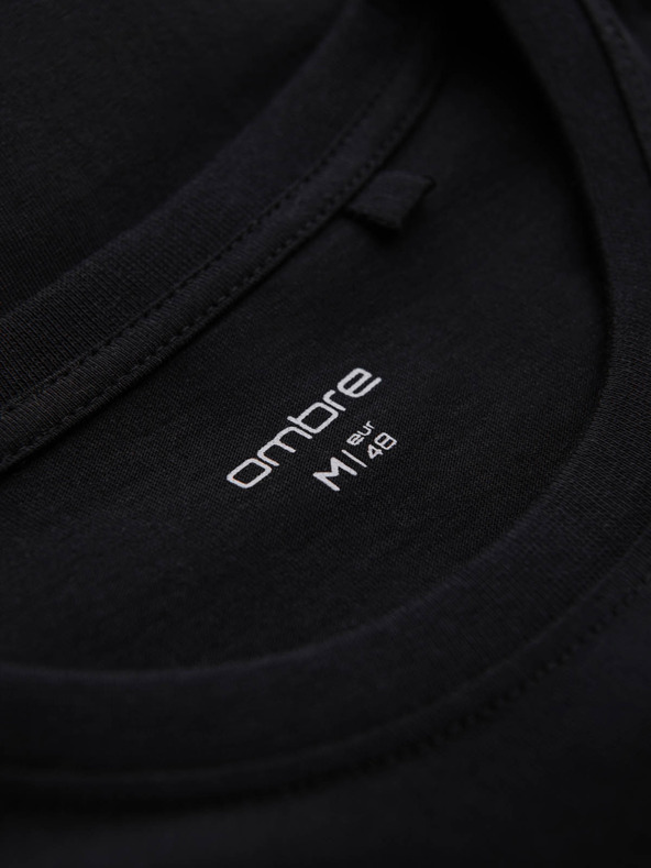 Ombre Clothing Čierne pánske tričko s potlačou Ombre Clothing