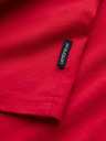 Ombre Clothing Červené pánske bavlnené tričko so základným výstrihom Ombre Clothing