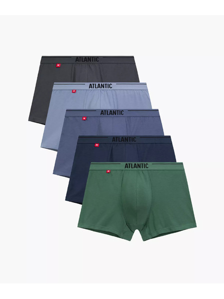 Atlantic 5-PACK Boxerky zelené, šedé a modré