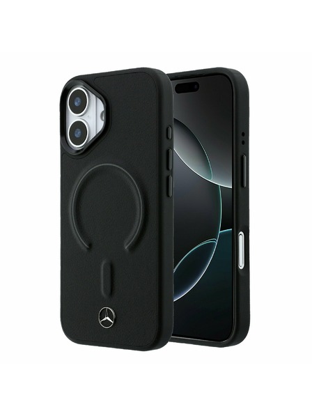 Mercedes Mercedes PU Leather 3D MagSafe Zadný Kryt pre iPhone 17 Black