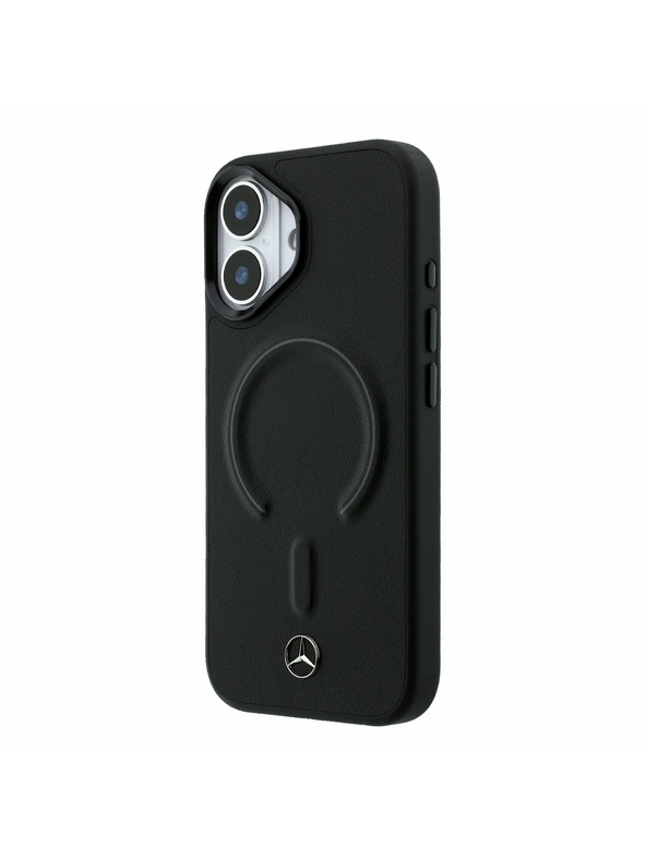 Mercedes Mercedes PU Leather 3D MagSafe Zadný Kryt pre iPhone 17 Black