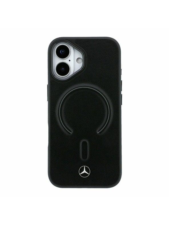 Mercedes Mercedes PU Leather 3D MagSafe Zadný Kryt pre iPhone 17 Black