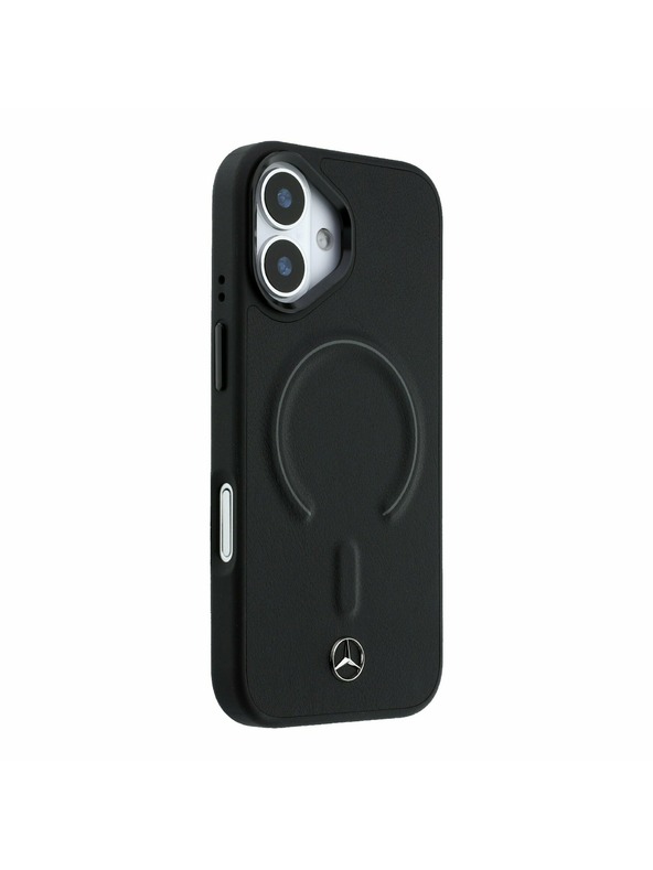 Mercedes Mercedes PU Leather 3D MagSafe Zadný Kryt pre iPhone 17 Black
