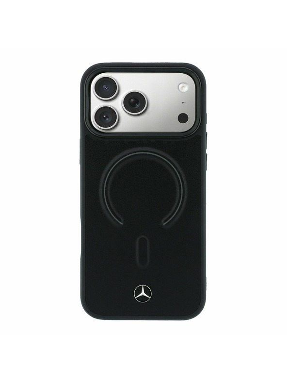 Mercedes Mercedes PU Leather 3D MagSafe Zadný Kryt pre iPhone 17 Pro Black