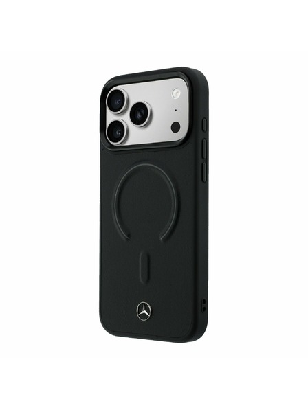 Mercedes Mercedes PU Leather 3D MagSafe Zadný Kryt pre iPhone 17 Pro Max Black