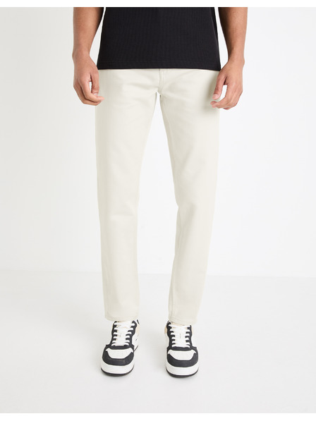 Celio Krémové pánske nohavice Celio Gofive