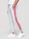 Ombre Clothing Pánske tepláky s lemovaním a žebrovaním na nohavicích - sivý melír V1 P1519 Ombre Clothing