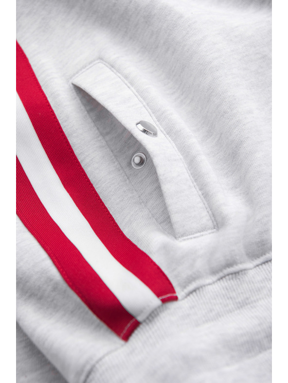 Ombre Clothing Pánske tepláky s lemovaním a žebrovaním na nohavicích - sivý melír V1 P1519 Ombre Clothing
