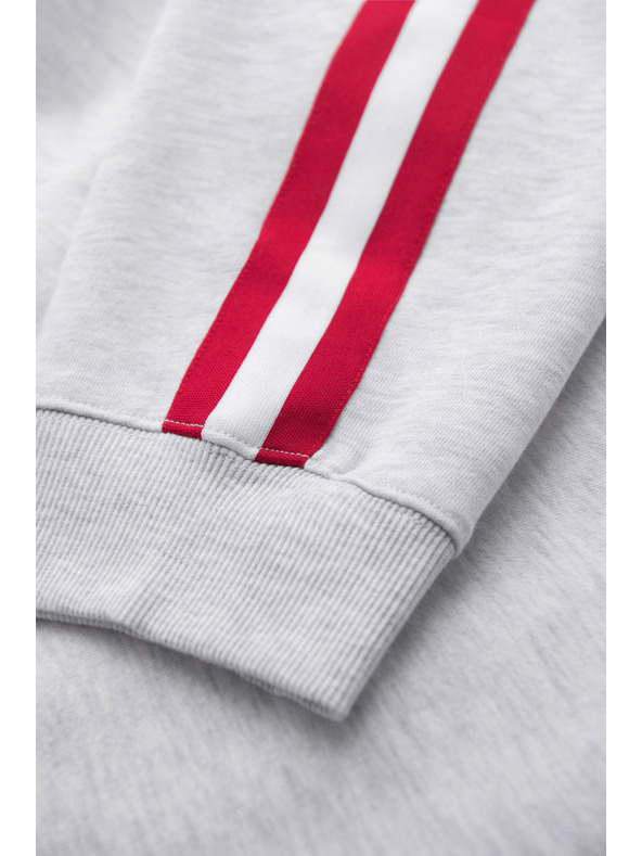 Ombre Clothing Pánske tepláky s lemovaním a žebrovaním na nohavicích - sivý melír V1 P1519 Ombre Clothing