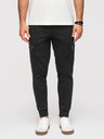 Ombre Clothing Pánske tepláky JOGGER s kontrastnými vsadkami a vreckami na stehnách - čierna V1 OM-PASK-0222 Ombre Clothing