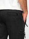 Ombre Clothing Pánske tepláky JOGGER s kontrastnými vsadkami a vreckami na stehnách - čierna V1 OM-PASK-0222 Ombre Clothing