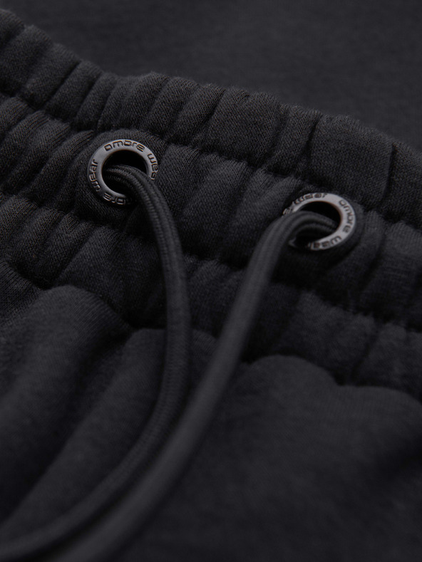Ombre Clothing Pánske tepláky JOGGER s kontrastnými vsadkami a vreckami na stehnách - čierna V1 OM-PASK-0222 Ombre Clothing