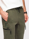 Ombre Clothing Pánske tepláky JOGGER s vreckami na stehnách a kontrastnými vsadkami - olivová V5 OM-PASK-0222 Ombre Clothing