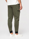 Ombre Clothing Pánske tepláky JOGGER s vreckami na stehnách a kontrastnými vsadkami - olivová V5 OM-PASK-0222 Ombre Clothing